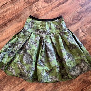 Oscar de la Renta green floral print gorgeous skirt